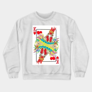 King Of Hearts Rooster playing card Crewneck Sweatshirt